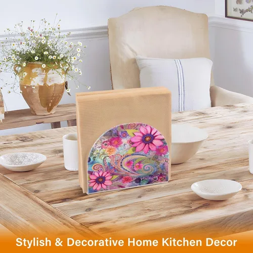 Miniatura 5 de Napkin Holder Blooming Flowers Napkin Holders for Tables, Clear Acrylic Napkin Holders Cocktail Napkin Holder for Kitchen Restaurant Bar Home Decor