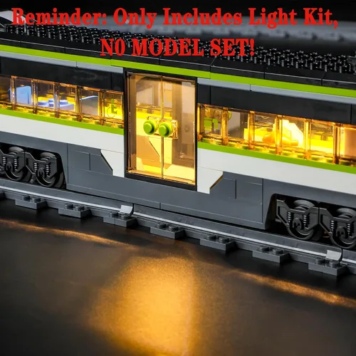 Miniatura 7 de Juego de luces LED compatibles con Lego 60337 Express Passenger Train City Building Blocks Model - Juego de modelos no incluidos