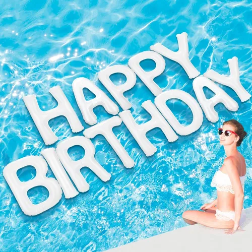 Miniatura 8 de Shappy Globos flotantes grandes de letras flotantes de 20 pulgadas con puntos adhesivos, decoraciones inflables de piscina para fiesta de cumpleaños