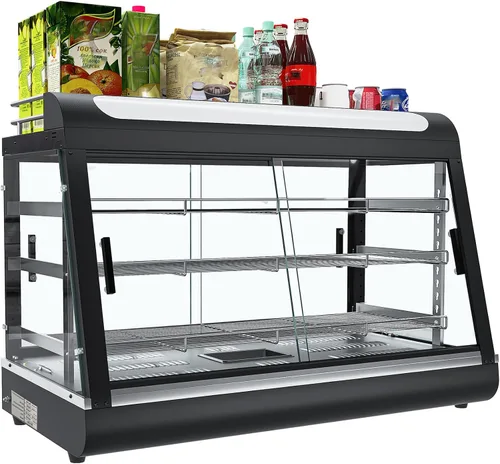 Miniatura 11 de Whalefall Calentador de alimentos de 3 niveles para mostrador, 27" Calentador comercial para alimentos, pizzas, con calefacción 3D con marco