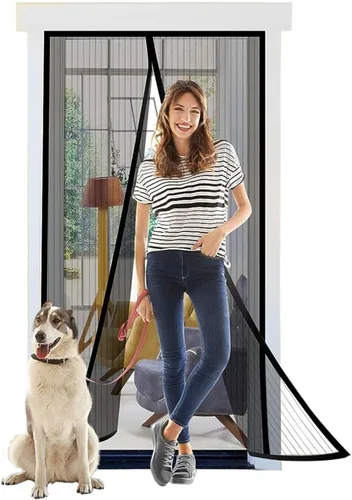 Malla magnética retráctil para puerta estándar americana de 80 x 36 pulgadas a 82 x 38 pulgadas, red para mascotas, patio, manos libres, mágico,