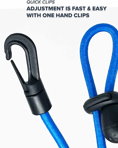 Miniatura 6 de Rogue Endeavor® Juego de 2 correas de caña y correa de remo, juego de 2, pesca en kayak y embarque de remo, cuerda elástica de 48 pulgadas, clip