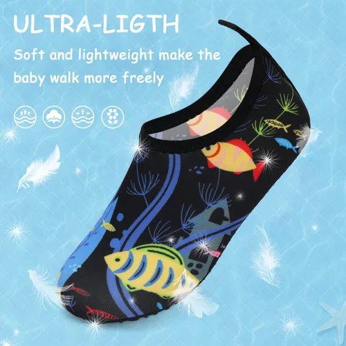 Miniatura 3 de ANLUKE Zapatos de agua para niños y niñas, calcetines acuáticos descalzos, de secado rápido, para playa, natación, deportes al aire libre, zapatos