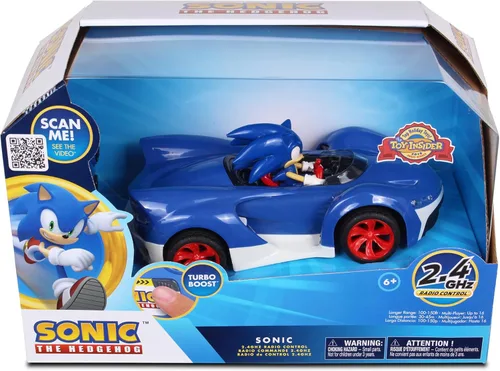 Miniatura 2 de NKOK Team Sonic Racing - Auto de juguete con control remoto de 2.4 GHz con Turbo Boost – Sonic The Hedgehog 601, cuenta con luces funcionales