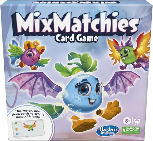 Hasbro Gaming MixMatchies - Juego de cartas, juego para niños, juego familiar para edades de 8 años en adelante, de 2 a 6 jugadores
