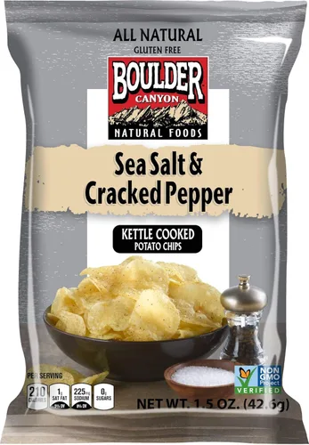 Miniatura 27 de Boulder Canyon, papas fritas Canyon Cut con aceite de aguacate, sal y pimienta, 5.25 onzas
