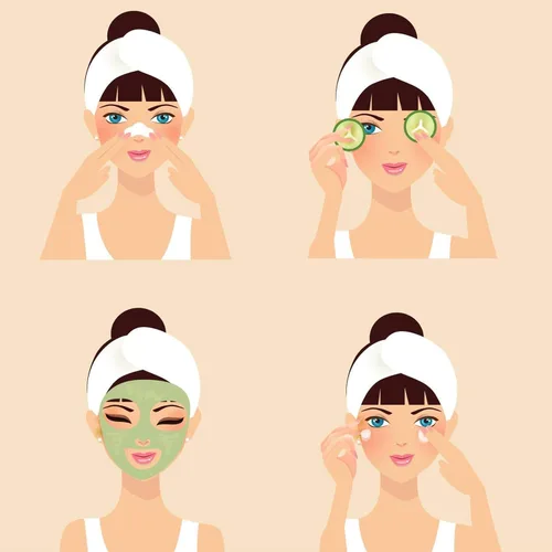 Miniatura 4 de Diadema elástica blanca del balneario del paño, paquete de 8 cabezas faciales Banda facial para la cabeza, lavable, diadema de maquillaje, cinta