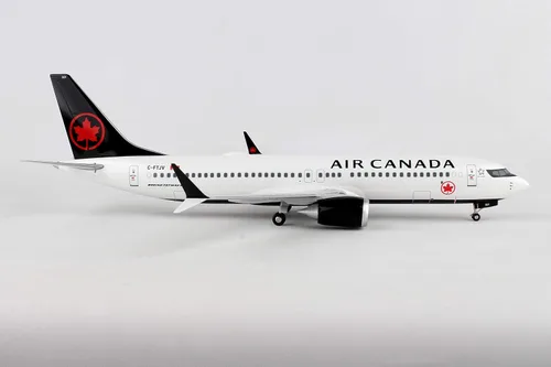 Miniatura 5 de Daron Skymarks Air Canada 737MAX8 1/100 con soporte de madera y engranaje