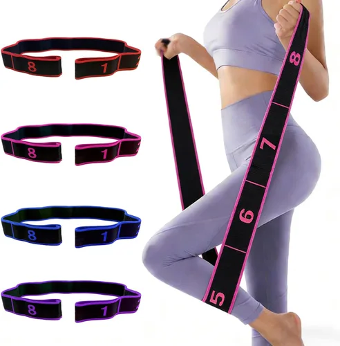 Miniatura 3 de Banda de resistencia de fitness para estiramiento y yoga, banda de resistencia elástica numérica con marcas claras, bandas elásticas de 1pcs