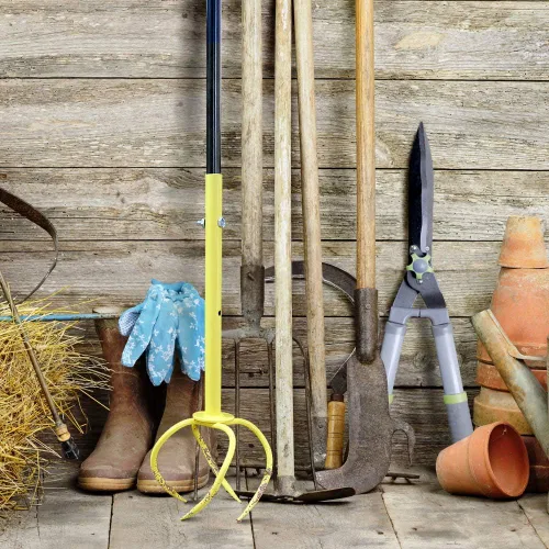 Miniatura 9 de Altdorff Taladro manual para jardinería, cultivador manual de garra de jardín con mango ergomómico, cultivador de acero, aireador de césped