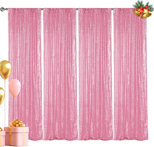 Miniatura 19 de Hahuho - Cortina de fondo de lentejuelas de 2 x 8 pies para fiestas, fondo de fotografía con paños de cortina de purpurina para decorar Navidad