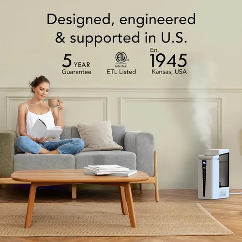 Miniatura 9 de Vornado MISTIC 8 Humidificador ultrasónico para toda la habitación, llenado superior, aromaterapia, tanque de 2 galones, salida de 3 galones