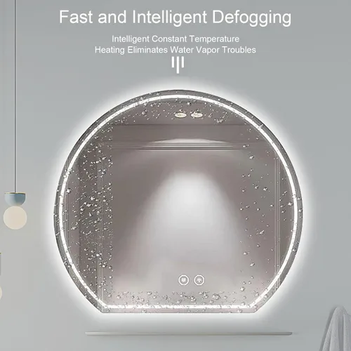 Miniatura 5 de WHYATT Espejo de tocador LED para baño con luz delantera y trasera, espejos de pared con antiniebla, 2 colores (tamaño: pequeño)