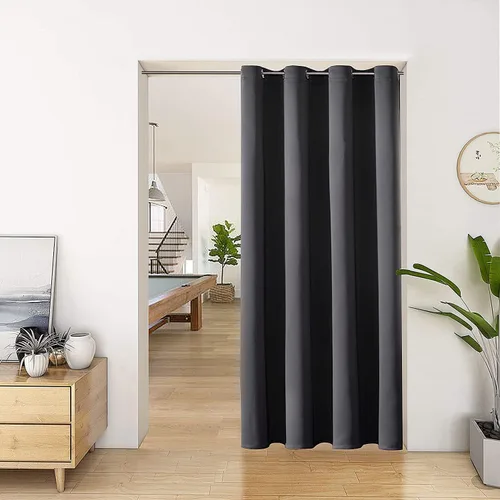 Miniatura 7 de ChrisDowa Cortinas Opacas para Puertas de Entrada para Privacidad, Cortinas con Ojales para Puerta de Armario de Dormitorio, Cubierta Temporal