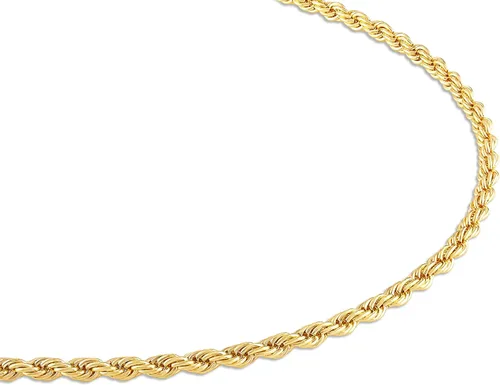 Miniatura 6 de Barzel Collar de cadena de cuerda chapada en oro de 18 quilates, fabricado en Brasil