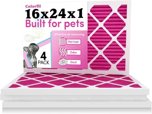Miniatura 31 de Colorfil - Filtro de aire de 18 x 18 x 1 pulgadas, filtros que cambian de color para olores de gatos y perros, filtro de aire acondicionado MERV 8