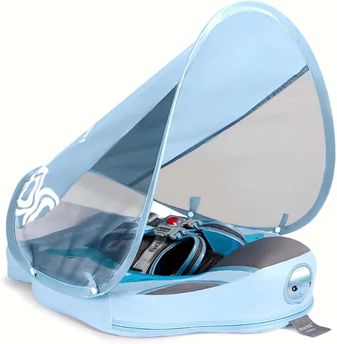 Miniatura 10 de Flotadores para bebé para piscina con dosel toldo de protección solar extraíble Mambobaby Float No Inflable Mejora Añadir cola Evitar Voltear Verde