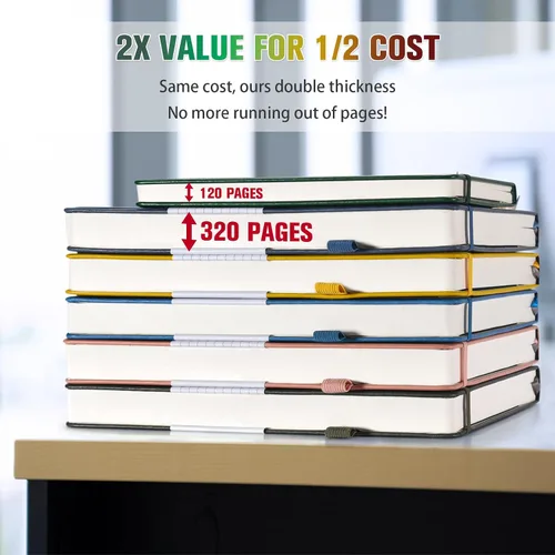 Miniatura 2 de Paquete de 5 Cuadernos de Diario con Puntos Bullet, 312 Páginas Numeradas Cuadernos de Cuadrícula de Puntos al Por Mayor, Papel de 100gsm Sin