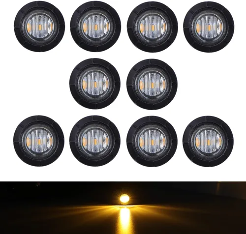 Miniatura 9 de TMH 60 piezas de 3/4 pulgadas 20 ámbar + 20 rojas + 20 blancas luz 3 LED marcadores de separación luces indicadoras de marcador lateral mini