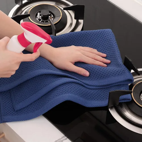 Miniatura 57 de Homaxy Trapos de cocina de 100% algodón, tejido de punto gofre, ultrasuaves, absorbentes y de secado rápido, 12 x 12 pulgadas, paquete de 6, blanco