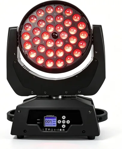 SHEHDS Luz LED de cabeza móvil 36x18W efecto zoom lavado (15-90 grados) DJ luces RGBWA+UV 6IN1 DMX 512 pantalla táctil escenario luces para Navidad