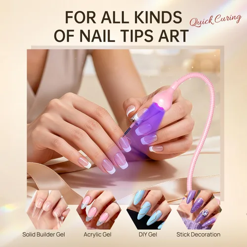 Miniatura 7 de AORAEM Lámparas LED para uñas de 3W, lámpara flexible de cuello de cisne, secador rápido de uñas para manicura, luz de curado de esmalte de gel, luz