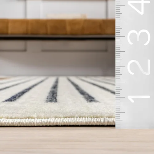 Miniatura 2 de nuLOOM - Tapete con flecos para interior, hecho en telar eléctrico, fácil de limpiar, duradero, no desprende fibras, 4 x 6 pies, beige Keeva