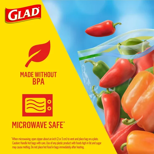 Miniatura 3 de Bolsas de almacenamiento de alimentos Glad, bolsa con cremallera, 100