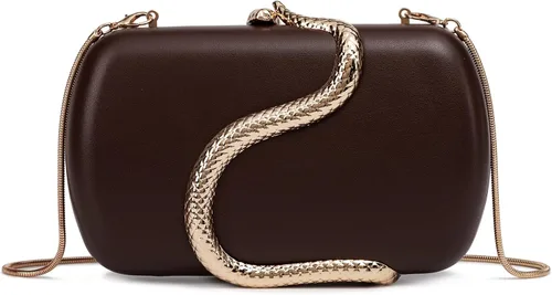 Miniatura 25 de Bolso de mano de piel sintética desmontable con cadena cruzada, bolso de noche, bolso de mano para mujer, formal, boda, fiesta, baile de graduación