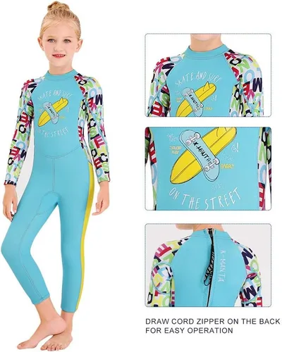 Miniatura 3 de Traje de neopreno de cuerpo completo para niños y niñas, traje de baño térmico de 0.098 pulgadas para niños pequeños, jóvenes, adolescentes, manga
