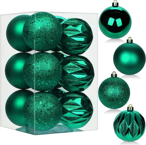 Miniatura 55 de 30 piezas de adornos de bola de árbol de Navidad irrompibles negros para decoración navideña