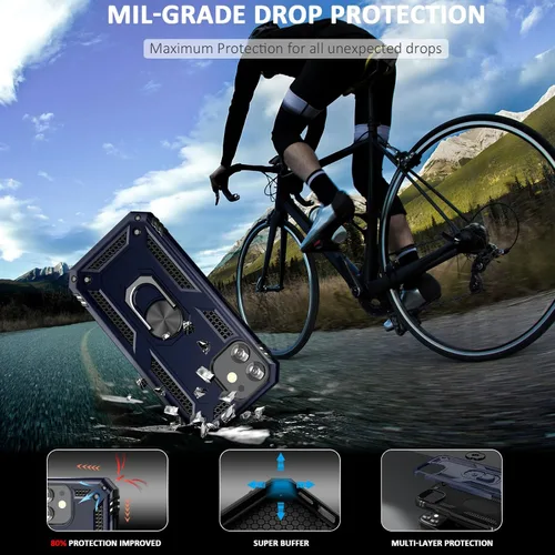 Miniatura 4 de ADDIT Funda para iPhone 12 Mini Phone Case iPhone 12 Mini, con anillo de soporte, soporte magnético para automóvil, grado militar, resistente