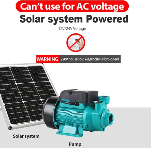 Miniatura 4 de Bomba de agua de transferencia, bomba de agua solar de 12 V 24 V, bomba autocebante de 82.0 ft, bomba de vórtice de suministro de agua solar