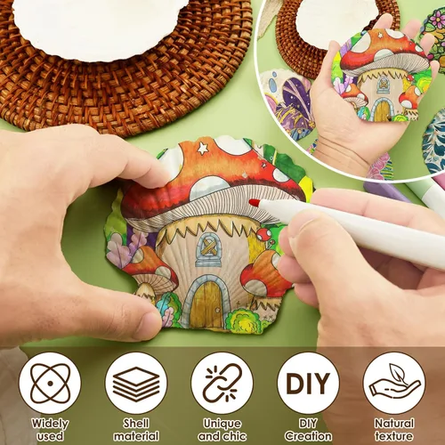 Miniatura 8 de 60 conchas de vieira grandes para manualidades, conchas de almeja de 4 a 5 pulgadas para decoupage playa, conchas marinas blancas naturales a granel