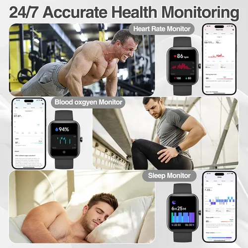 Miniatura 5 de Reloj inteligente para mujeres y hombres con llamada Bluetooth, reloj inteligente integrado con Alexa, reloj de fitness con dial DIY de 1.83