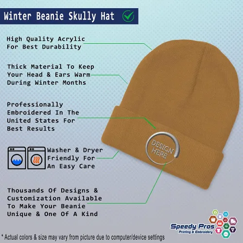 Miniatura 35 de Gorro de invierno para hombres y mujeres, gorro de acrílico con texto personalizado personalizado