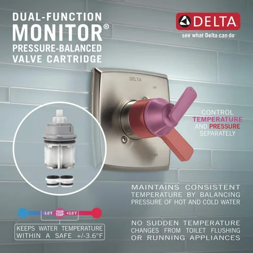 Miniatura 5 de Delta - Kit de regadera y grifo Ashlyn con moldura, serie 17, mango dual con cabezal de chorro sencillo, Touch-Clean, bronce veneciano, T17264-RB