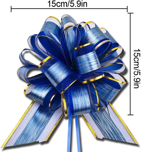 Miniatura 3 de OPSFALCON 6 piezas de lazos grandes con diseño floral azul para tirar, lazos para envolver regalos, bodas, cumpleaños, Navidad, día de San Valentín