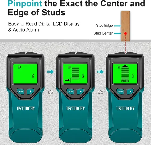 Miniatura 4 de Detector de pernos - Escáner de pared electrónico 5 en 1, detector de pernos con pantalla LCD digital y chip inteligente, detector de pernos