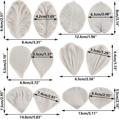 Miniatura 2 de Sijiangmold Molde de silicona para veteado de flores de goma para fondant, moldes de pasta de goma, molde de flores de peonía, moldes de orquídea