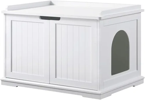 unipaws Muebles de caja de arena para gatos, baño para gatos, cubierta de caja de arena oculta, gabinete para gatos grandes, cajas de arena para