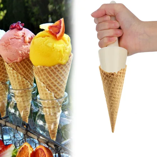 Miniatura 2 de Pizzelle Roller, 4 moldes de cono de helado de 9.3 pulgadas, rodillo de huevo, moldes de plástico para cuernos de crema