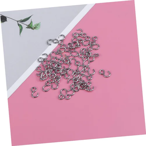 Miniatura 9 de 100 ganchos de acero inoxidable en forma de S, conectores de metal versátiles para manualidades, joyería colgante, llaveros y organización del hogar