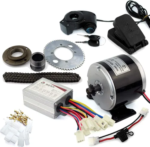 Kit de motor de carro de 24V36V 350W Kit de repuesto de bicicleta de motocross Gokart Minibike 25H Kit de motor de transmisión por cadena (kit de