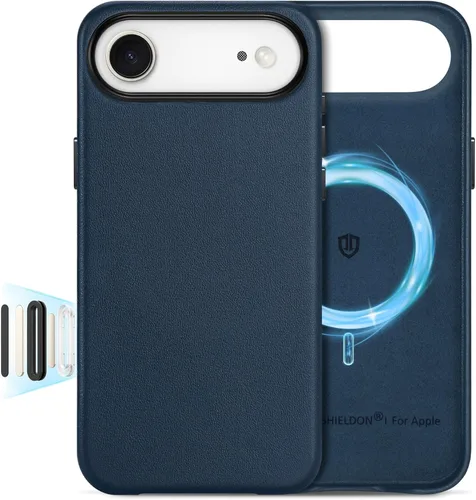 Miniatura 54 de SHIELDON Funda de cuero genuino para iPhone 17 Pro Max de 6.9 pulgadas 2025, [botón de la cámara actualizado], compatible con Magsafe, carga Azul