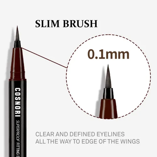 Miniatura 6 de COSNORI Delineador de ojos Superproof Brush 01 Black – Delineador de ojos líquido de 24 horas – Delineador de ojos líquido súper delgado y duradero