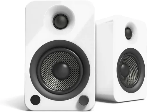 Kanto YU4GW Altavoces alimentados con Bluetooth y preamplificador de phono incorporado | Encendido y apagado automáticos | Control remoto incluido |