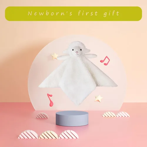 Miniatura 3 de Manta de seguridad suave de cordero blanco para bebé, manta de felpa con personaje de oveja, regalo de baby shower/cuarto de bebé, manta
