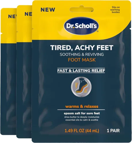 Dr. Scholl's® Mascarilla para pies cansados y doloridos, calmante y revitalizante, 3 pares, botines cálidos