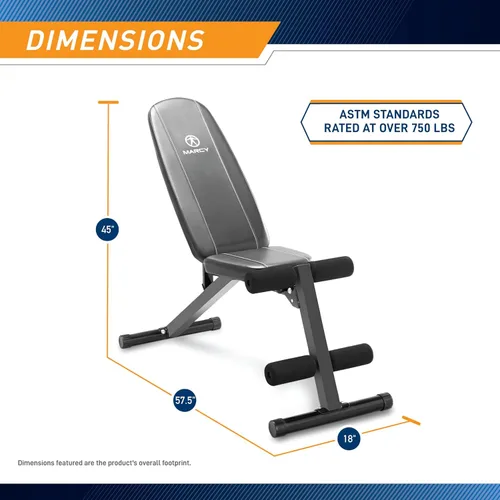 Miniatura 2 de Marcy Banco multiposición ajustable para gimnasio en casa, pesas y entrenamiento de fuerza Negro